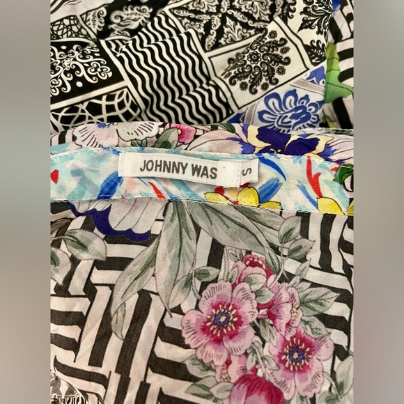 Johnny Was | Madrigal Muse Silk Dress or Coverup | Geometric Floral | Small - Picture 5 of 7